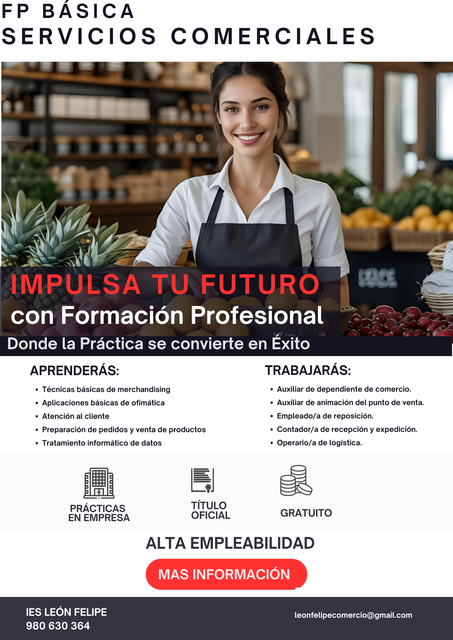 Cartel FP Básica SERVICIOS COMERCIALES