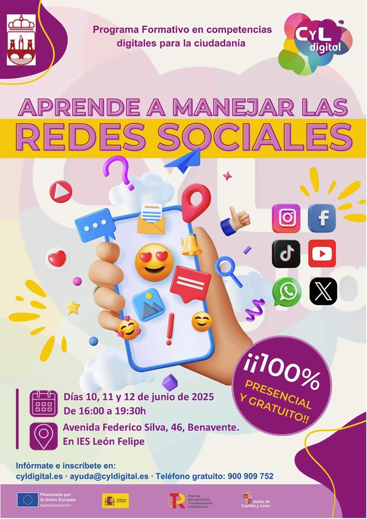 Cartel curso RRSS CYL Digital