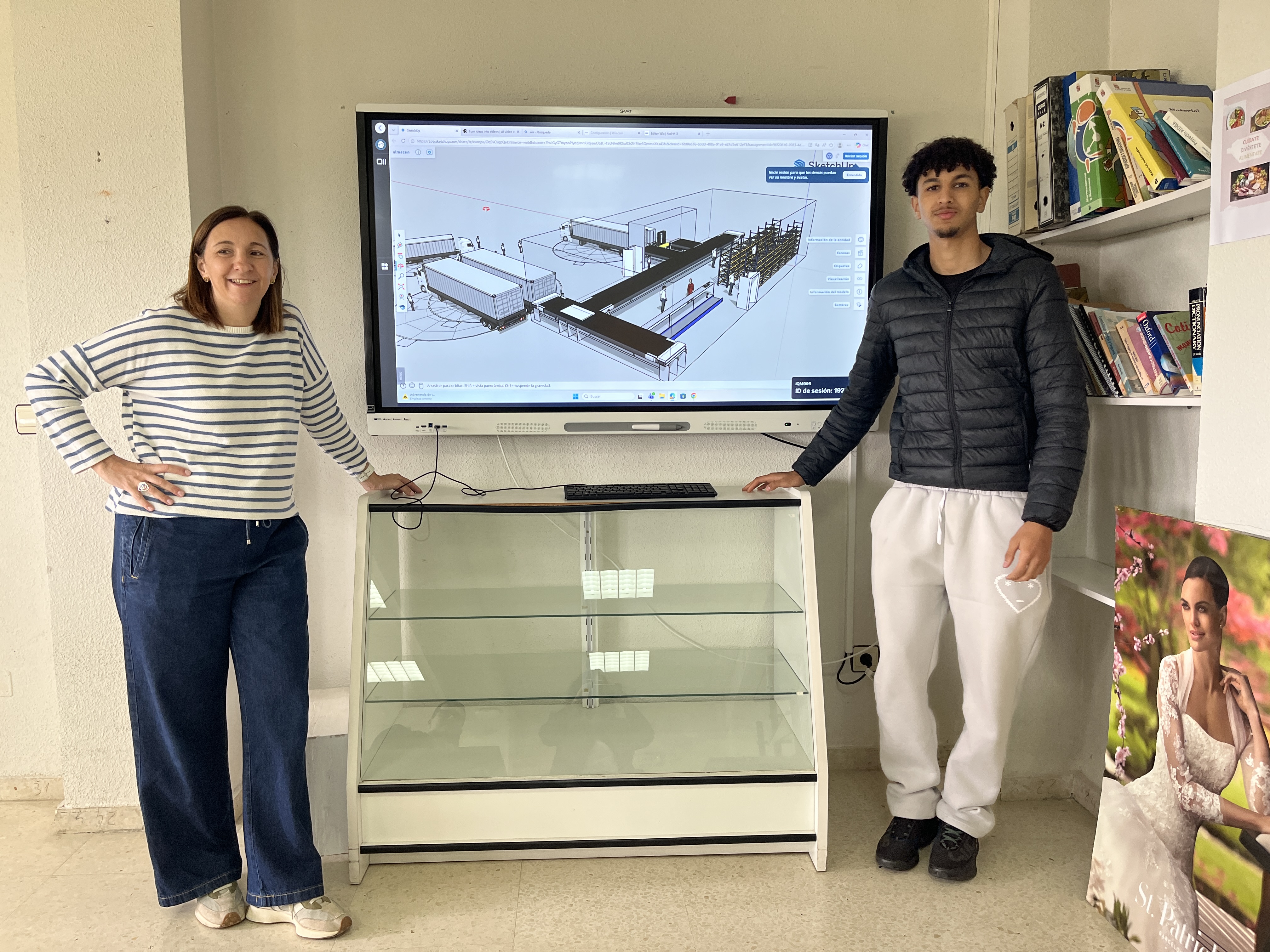 Abderra e Isabel con diseño almacén 3D